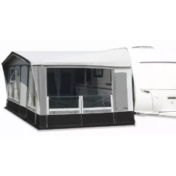 Caravan-Vorzelt Brand Palazzo 300 -Natur Zelt Geschaft brand palazzo 300 seitenwand allwetteroeffnung geschlossen fensterelemente abgeklappt 1000 7 23710