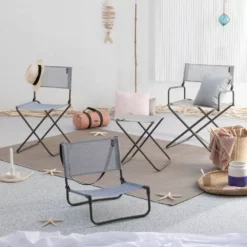 Campingstuhl Lafuma CNO Stuhl Velio Mix, Ondée -Natur Zelt Geschaft klappstuhl leichter campingstuhl lafuma cno stuhl velio mix ondee grau blauer regiestuhl balkon garten 1000 2 23959