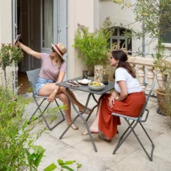 Campingtisch Lafuma Balcony II, Titane -Natur Zelt Geschaft lafuma balcony 2 grau titane klapptisch campingtisch balkontisch 1000 9 24928