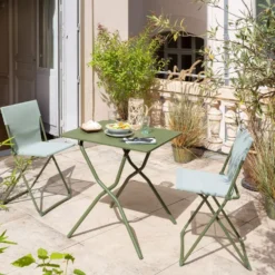 Campingtisch Lafuma Balcony II, Moss -Natur Zelt Geschaft tisch terrasse lafuma balcony 2 colorblock moss klappbarer gruener campingtisch balkontisch 1000 9 24937